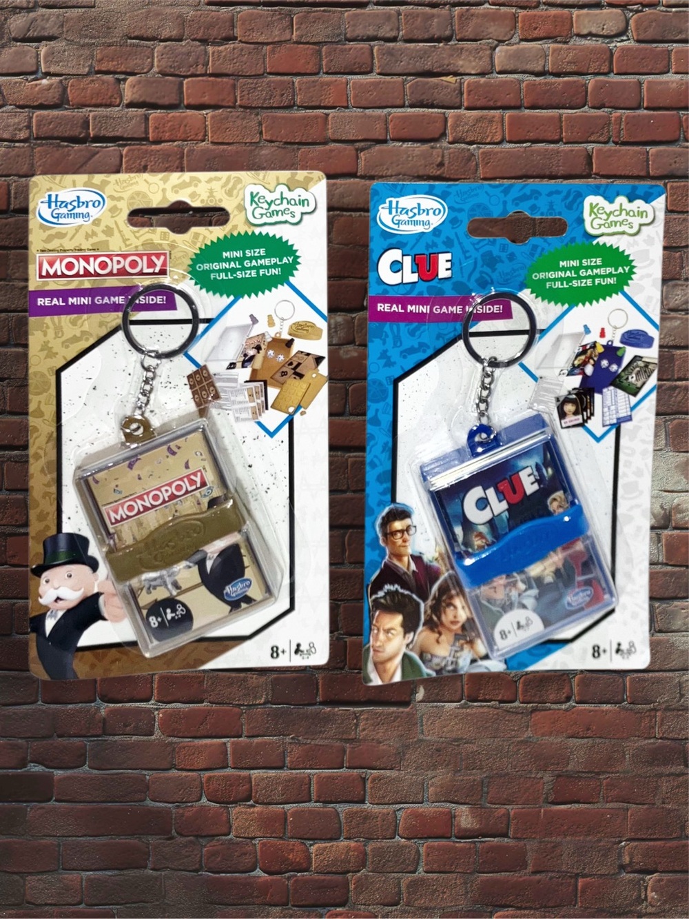 Hasbro Keychain Games Monopoly Clue Real Mini Travel Pocket Game Lot Of 2 NEW